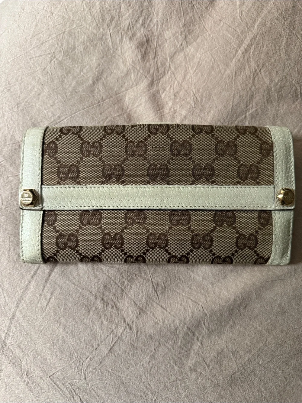 Gucci Brown GG Canvas Continental Wallet with Cream Trim - Picture 1 of 5